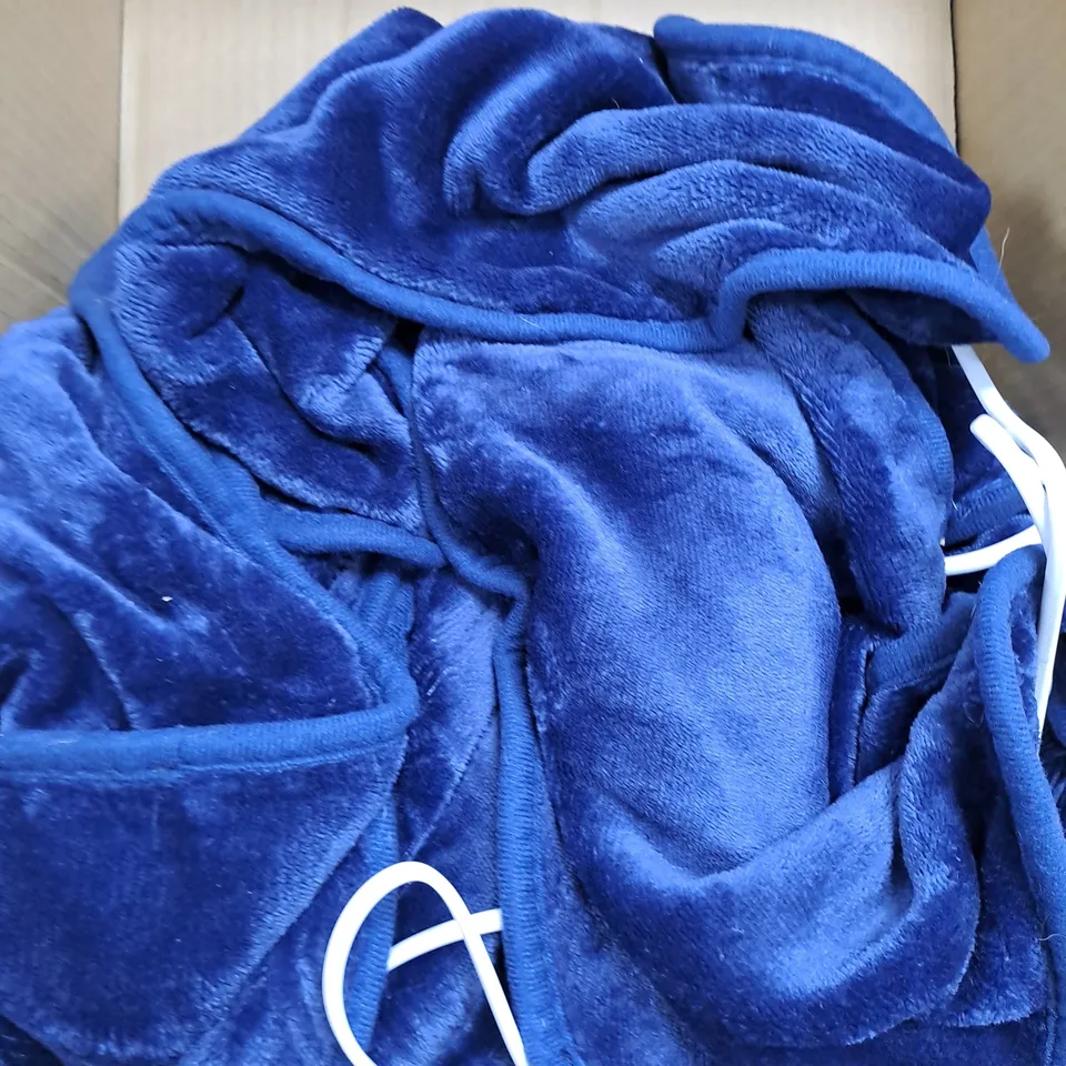 COZEE HOME HEATED PLUSH WEARABLE TV BLANKET IN NAVY