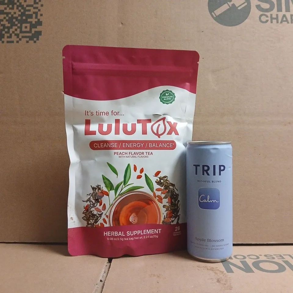 APPROXIMATELY 8 ASSORTED FOOD AND DRINK ITEMS TO INCLUDE TRIP, LULUTOX, ETC