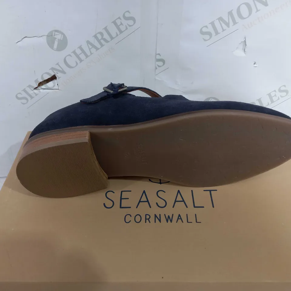 BOXED PAIR OF SEASALT SANDALS IN DARK BLUE - EU SIZE 39
