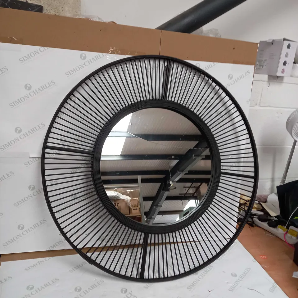 KELLY HOPPEN BAMBOO CIRCULAR MIRROR, BLACK [COLLECTION ONLY]