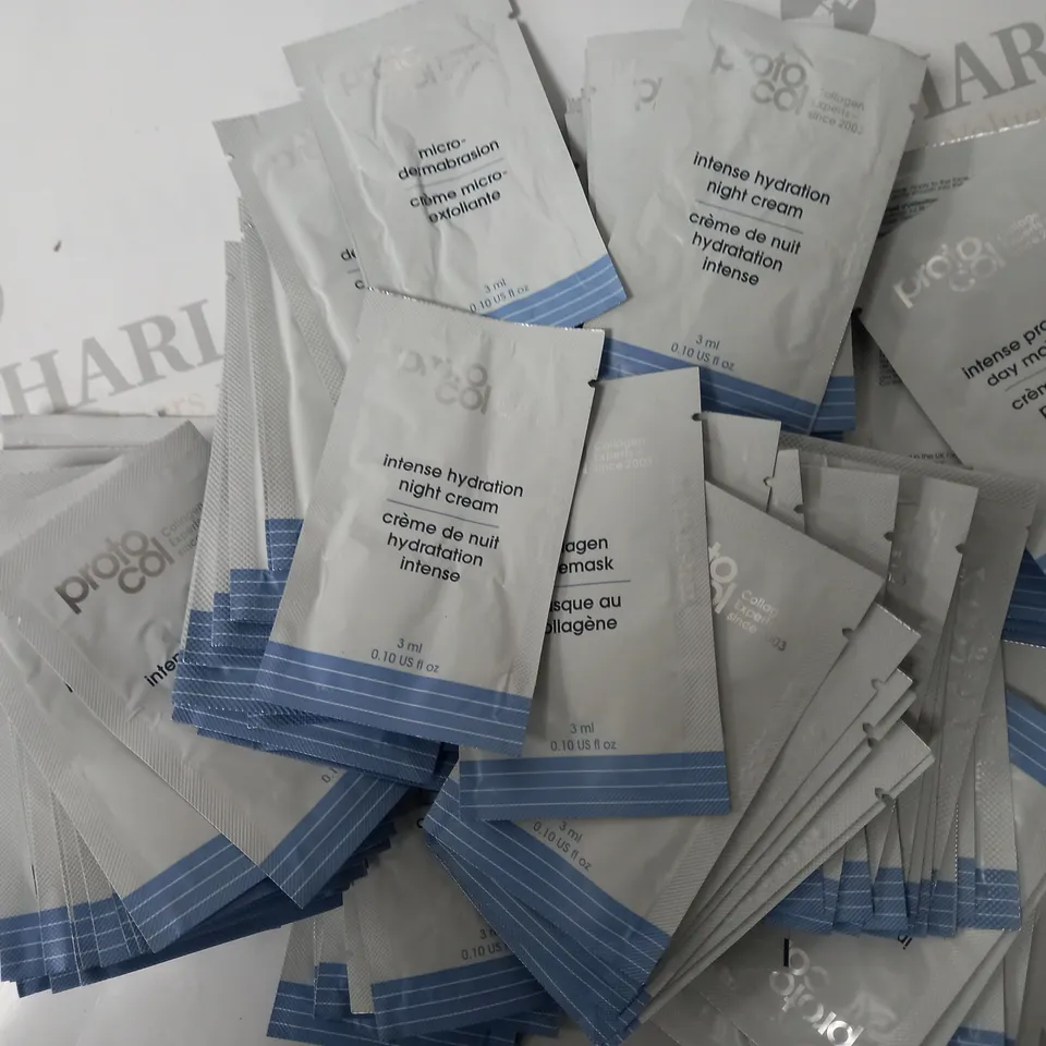 APPROXIMATELY 120 X 3ML PROTO-COL SACHETS TO INCLUDE NIGHT CREAM, MICRO-DERMABRASION, MOISTURISER, FACIAL SERUM ETC. 