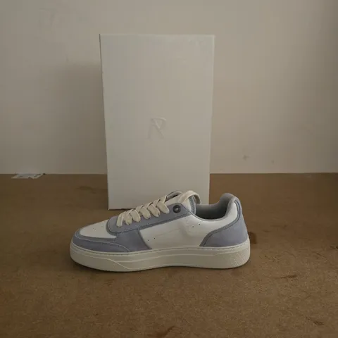 WOMEN'S SNEAKERS – WHITE & POWDER BLUE PLATFORM TRAINERS UK 7