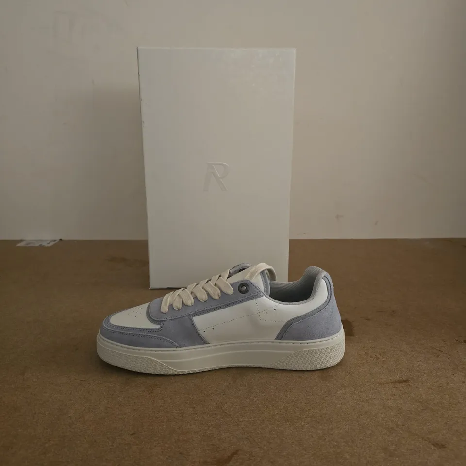 WOMEN'S SNEAKERS – WHITE & POWDER BLUE PLATFORM TRAINERS UK 7