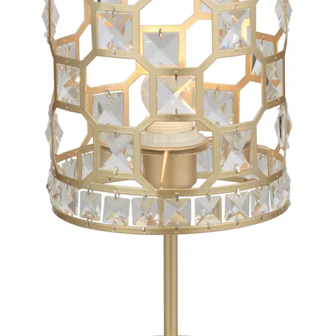 BOXED STOCKBRIDGE 39CM CHAMPAGNE GOLD STANDARD TABLE LAMP