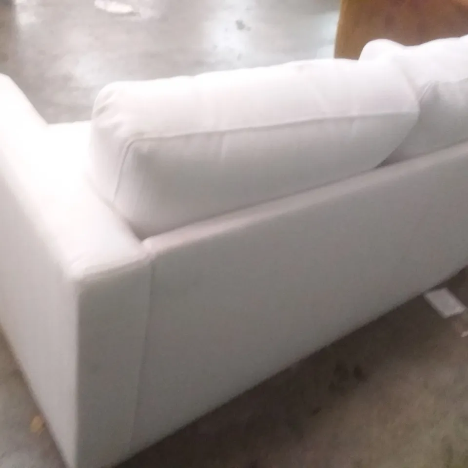 QUALITY DESIGNER SLF 2 SEATER SOFA - WHITE FABRIC 