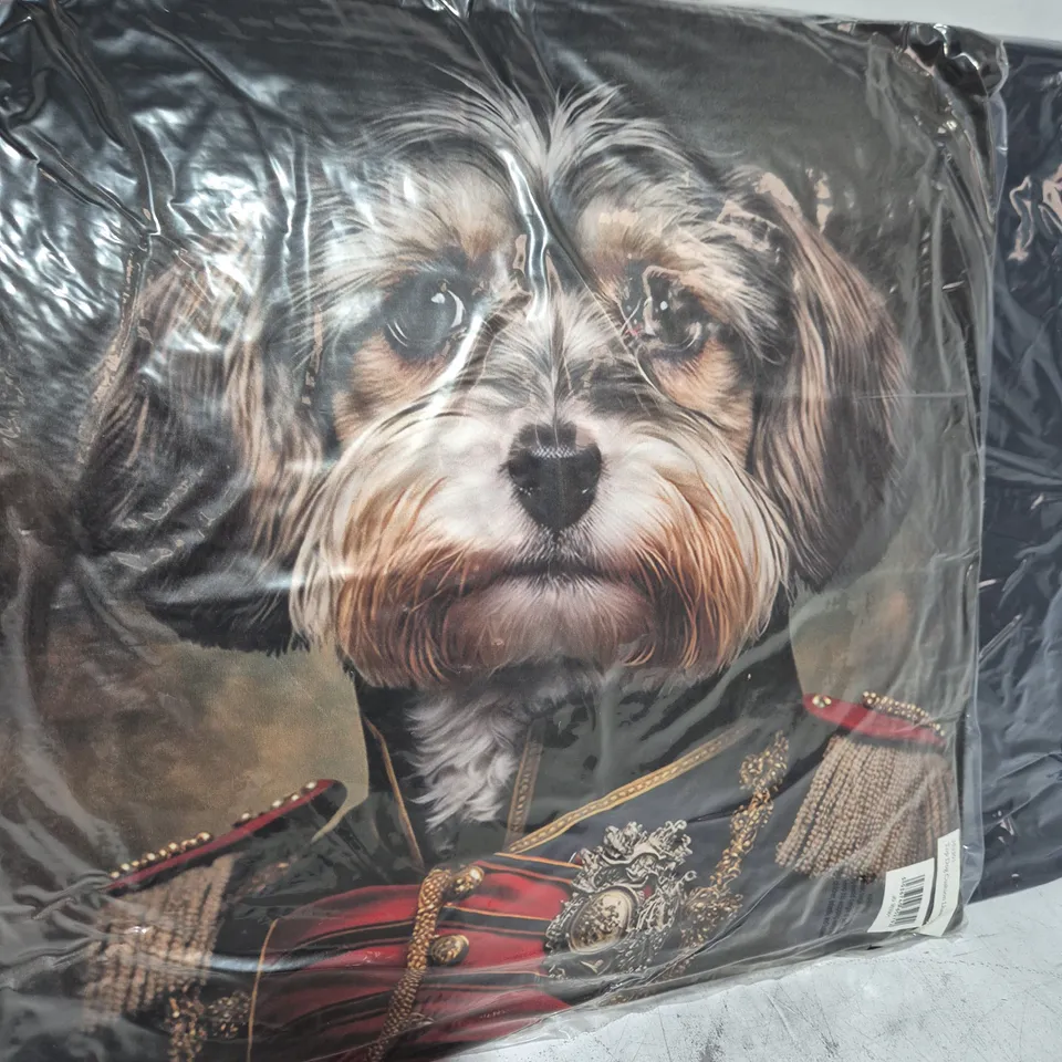 LOT OF 16 AS NEW TOP DOG LHASA APSO FILLED CUSHIONS - APPROX 45X45CM