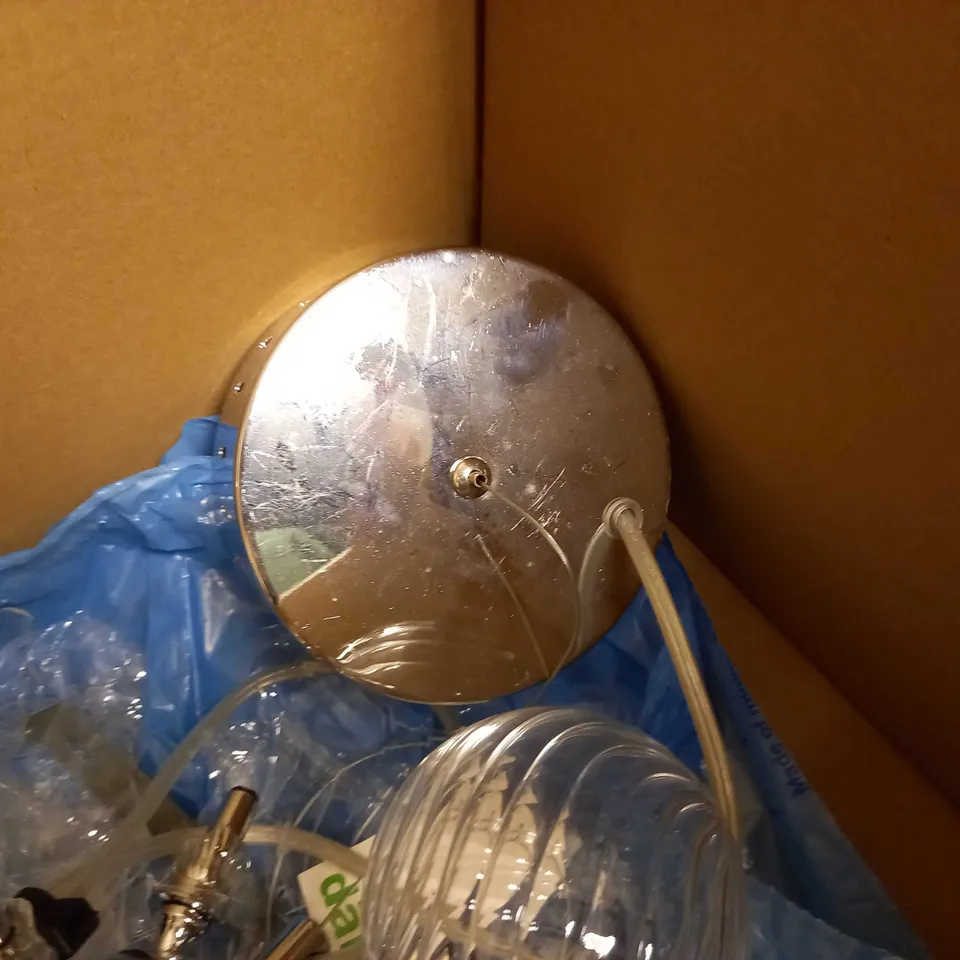 DESIGNER GLASS/CHROME LIGHT FITTING