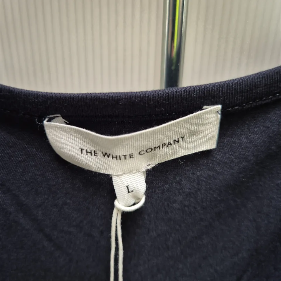 THE WHITE COMPANY NAVY NIGHTDRESS WITH LACE TRIM – SIZE L (LARGE)