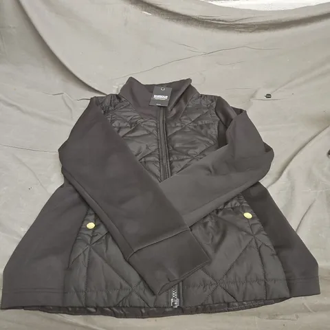 BARBOUR INTERNATIONAL KYA QUILTED ZIP TOP BLACK UK10 TAGGED