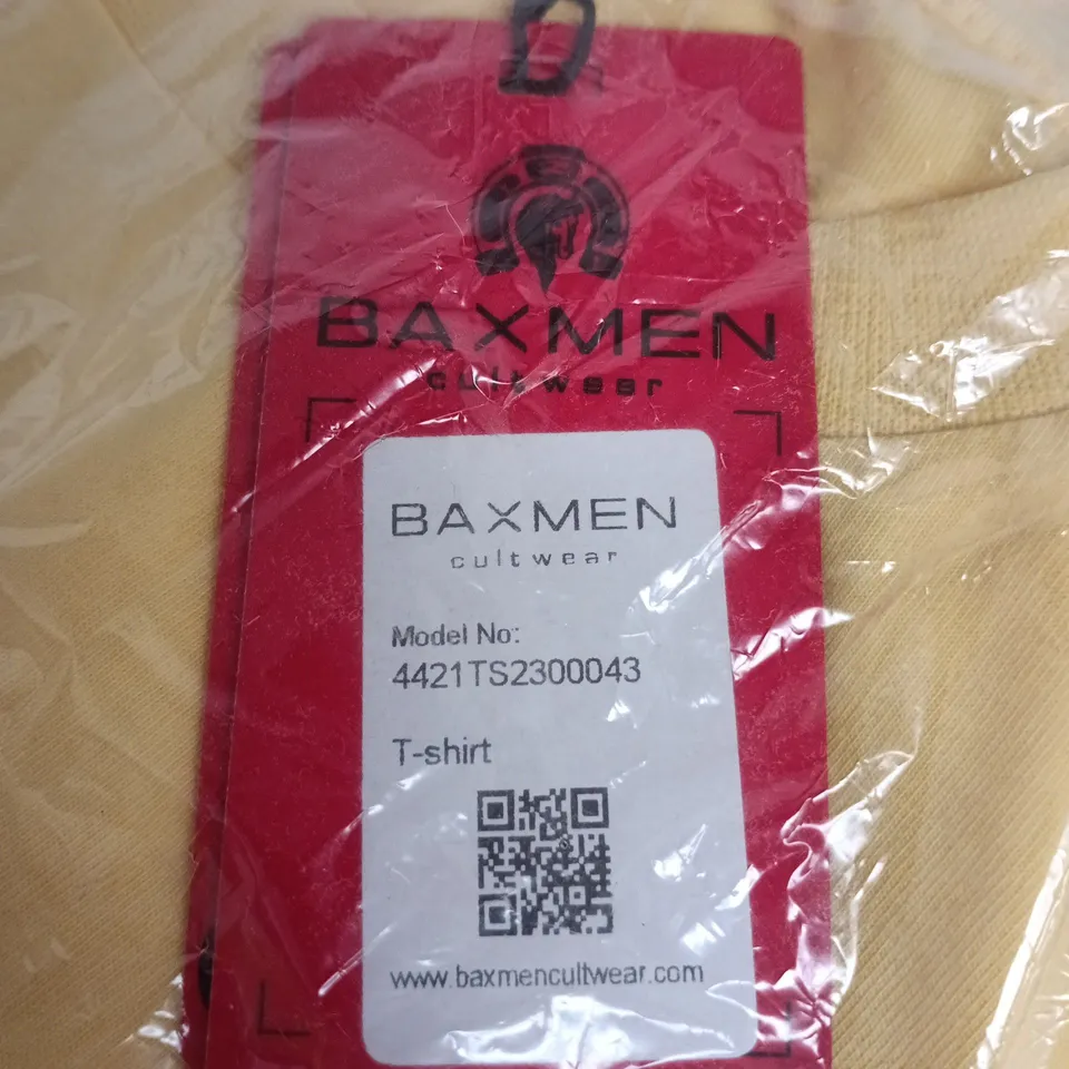 BAXMEN CULTWEAR T-SHIRT – YELLOW, UK L