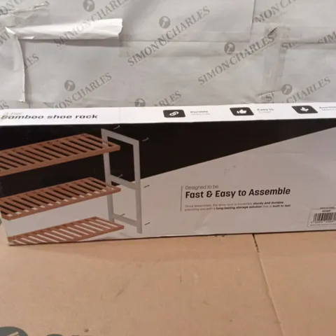 BOXED BAMBOO SHOE RACK