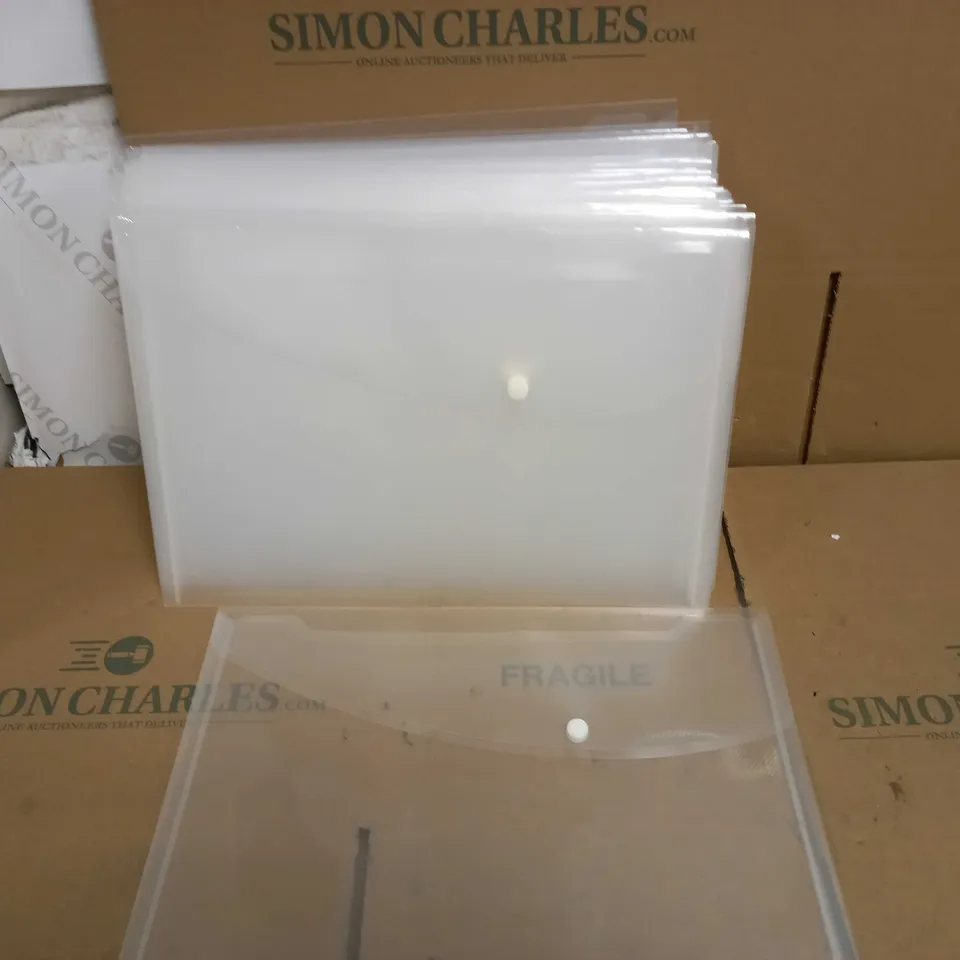 BOX OF APPROX 40 RAPESCO TRANSPARENT PLASTIC FOLDERS