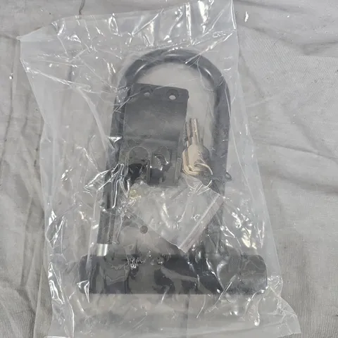 Cabinet lock with mounting plate and keys – black metal 