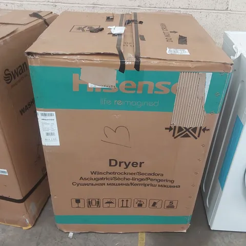 BOXED HISENSE 3S SERIES DH3S802BW3 WIFI CONNECTED 8KG HEAT PUMP TUMBLE DRYER - WHITE - A+++ RATED