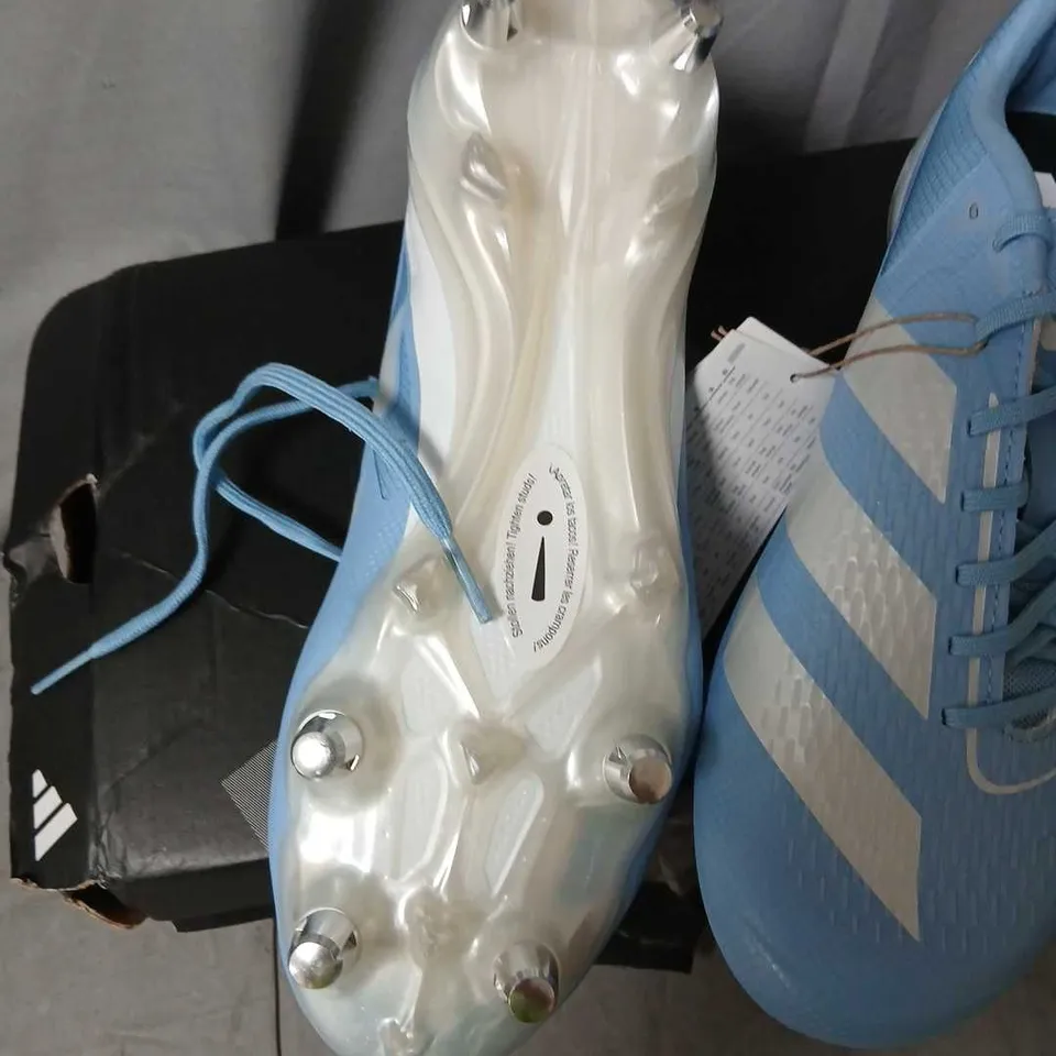ADIDAS ADIZERO FOOTBALL BOOTS – LIGHT BLUE/WHITE, UK 6 (US 6.5)