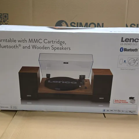 BOXED LENCO TURNTABLE WITH WOODEN SPEAKERS - LS-310WD V2