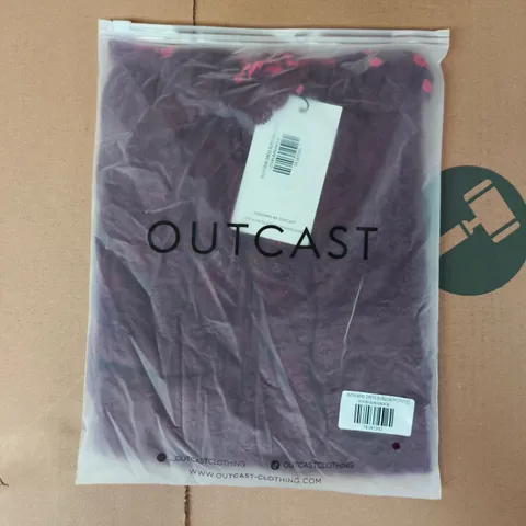 BAGGED OUTCAST INDIA MINI DRESS IN BURGUNDY SIZE MEDIUM