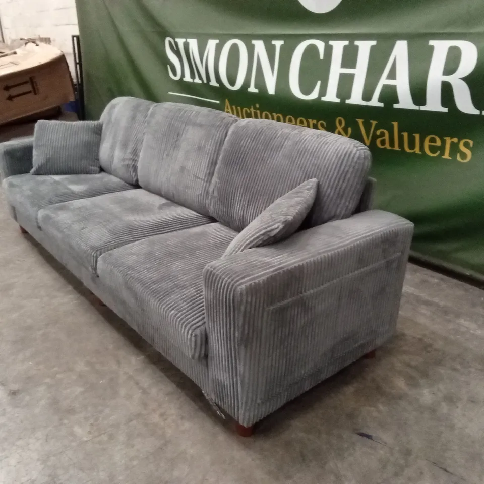 OVERSIZE SOFA 256cm CORDUROY SOFA, 3 SEATER - GREY