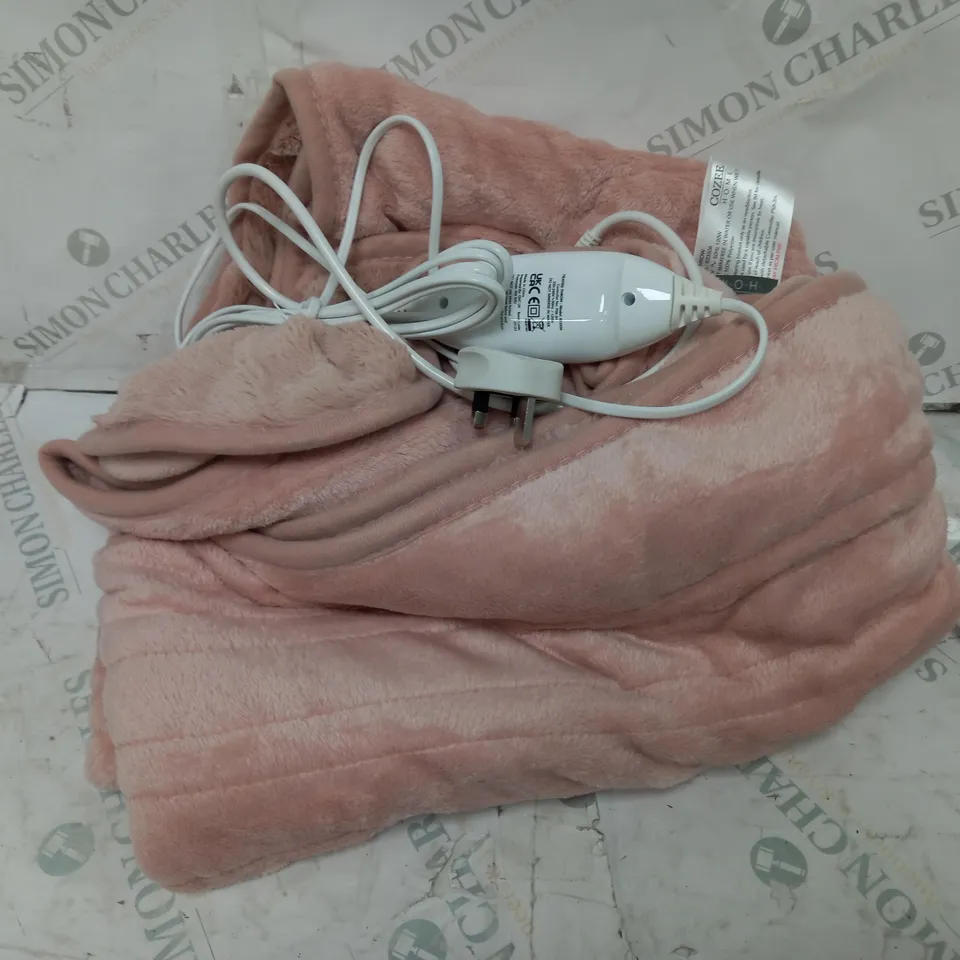 BOXED COZEE HOME HEATED BLANKET IN PINK