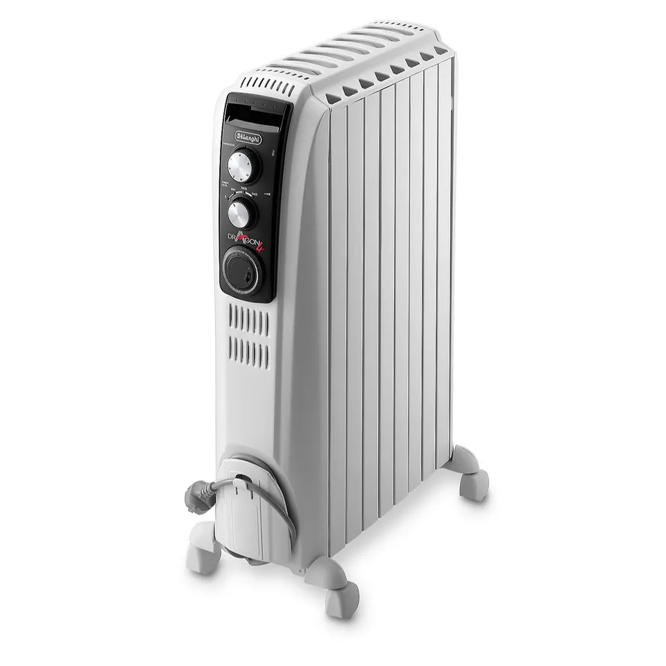DE'LONGHI DRAGON 4 OIL FILLED RADIATOR 2KW WITH MECHANICAL TIMER