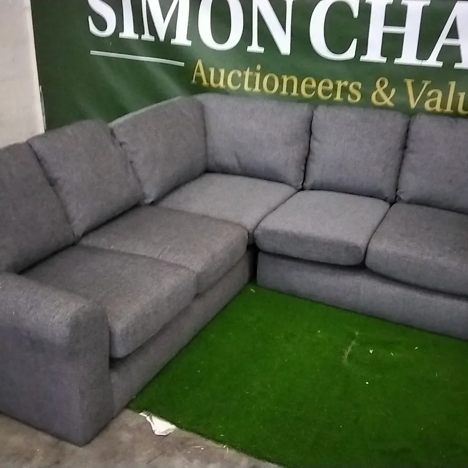 DESIGNER GREY FABRIC CORNER SOFA