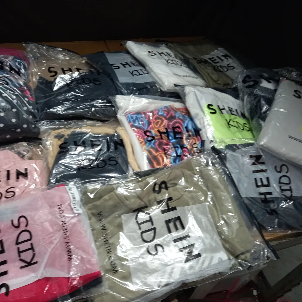 LOT OF 14 ASSORTED BAGGED SHEIN KIDS CLOTHING ITEMS 
