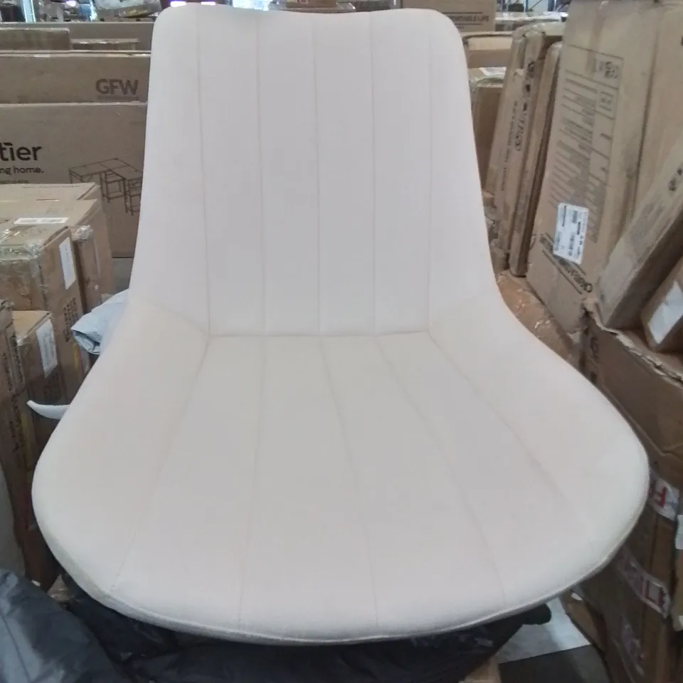 BOXED SET OF 2 CREAM FABRIC UPHOLSTERED CLAIR DINING CHAIRS