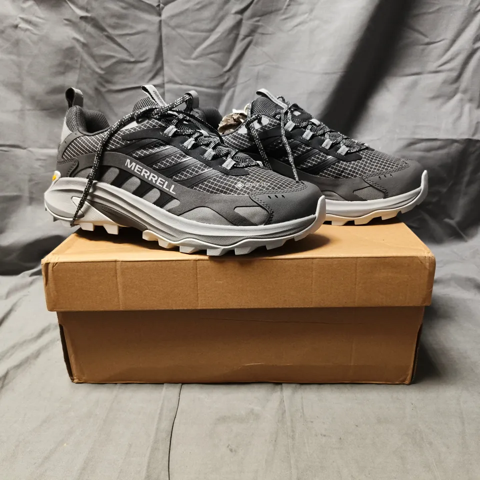 BOXED PAIR OF MERRELL MOAB SPEED 2 GTX SHOES IN ASPHALT SIZE UK 9.5