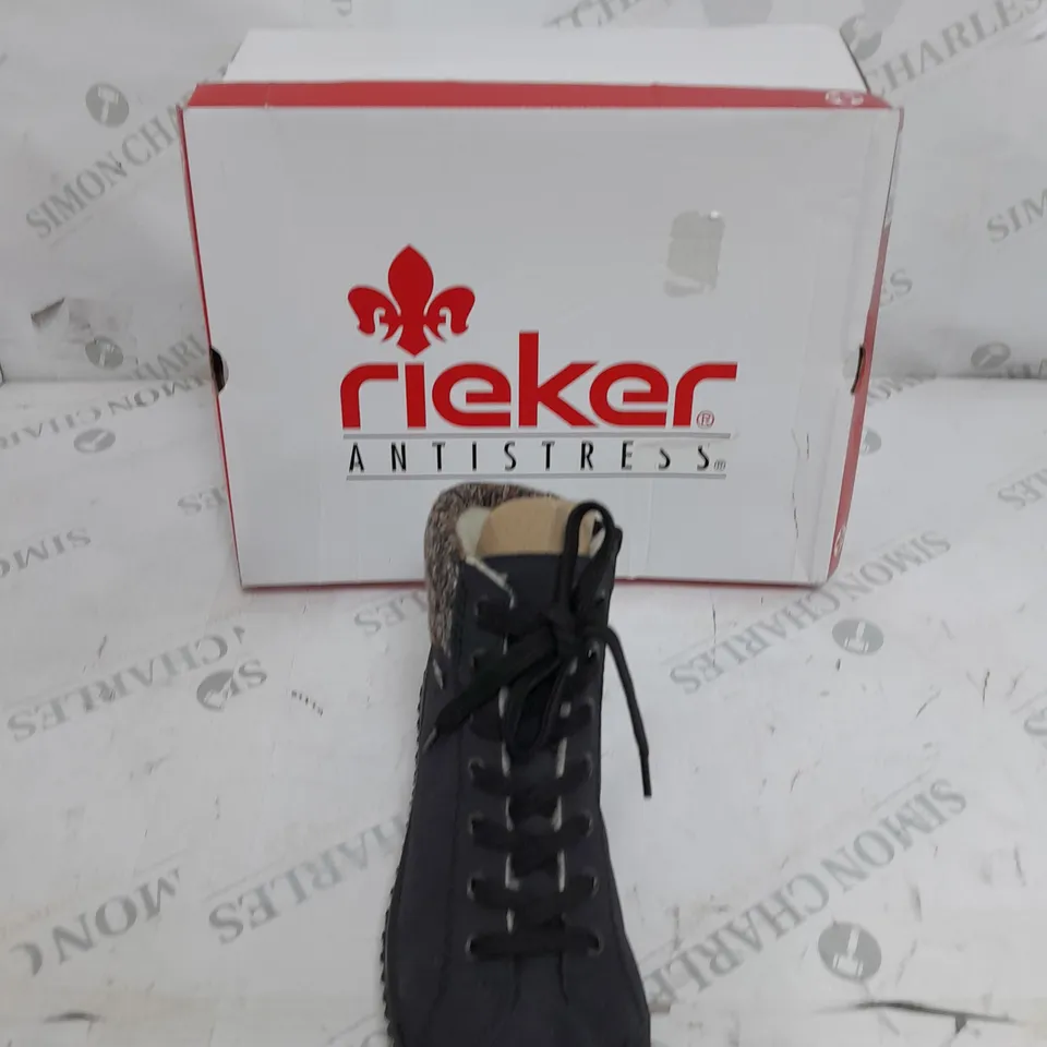 BOXED RIEKER WATER RESISTANT BOOT BLACK SIZE 6