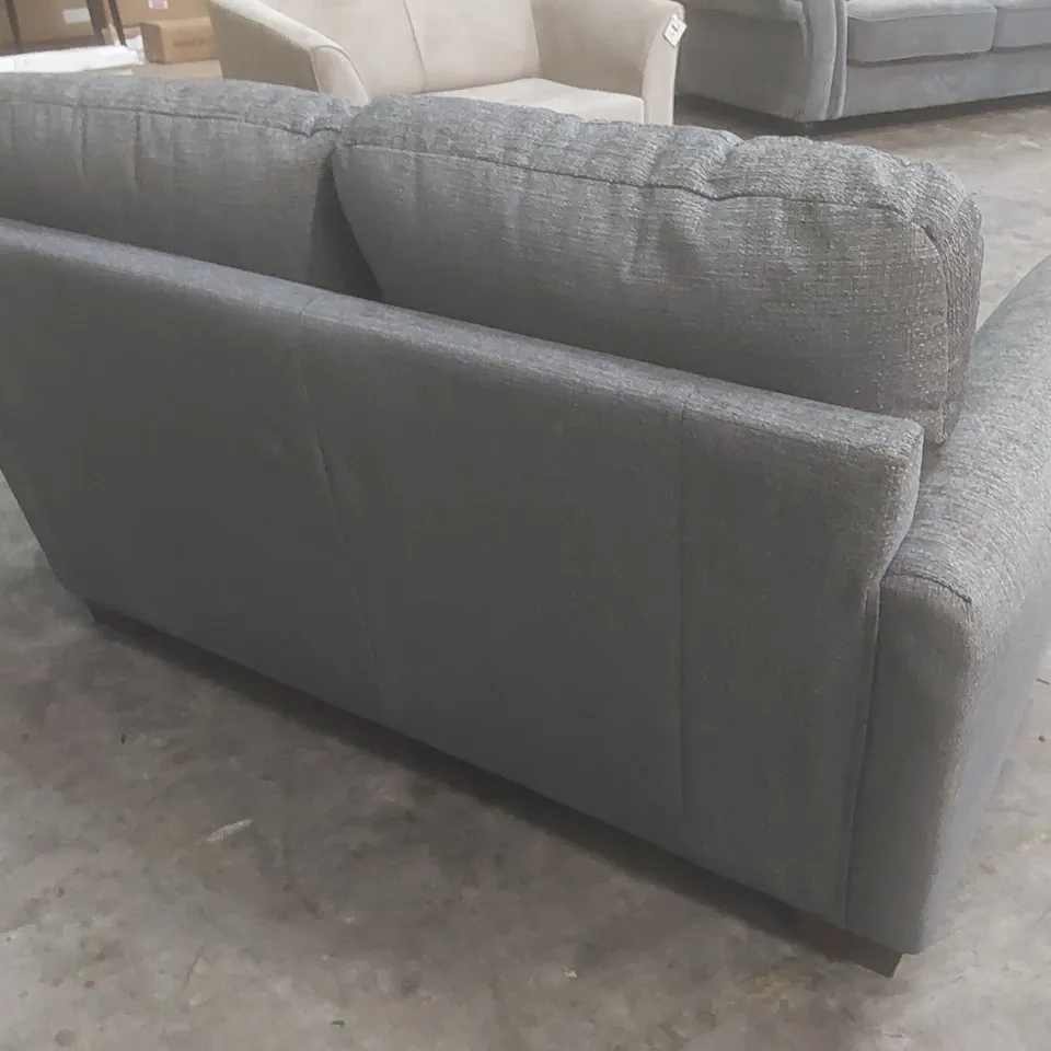 DESIGNER BAILEY 2 SEATER FABRIC UPHOLSTERED SOFA - CHARCOAL 