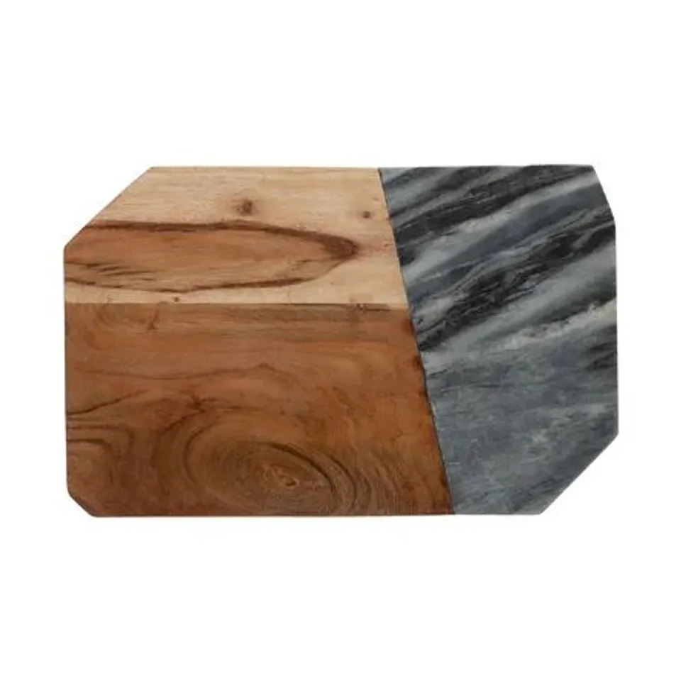 BOXED ELEMENTS MARBLE/ACACIA RECTANGULAR BOARD