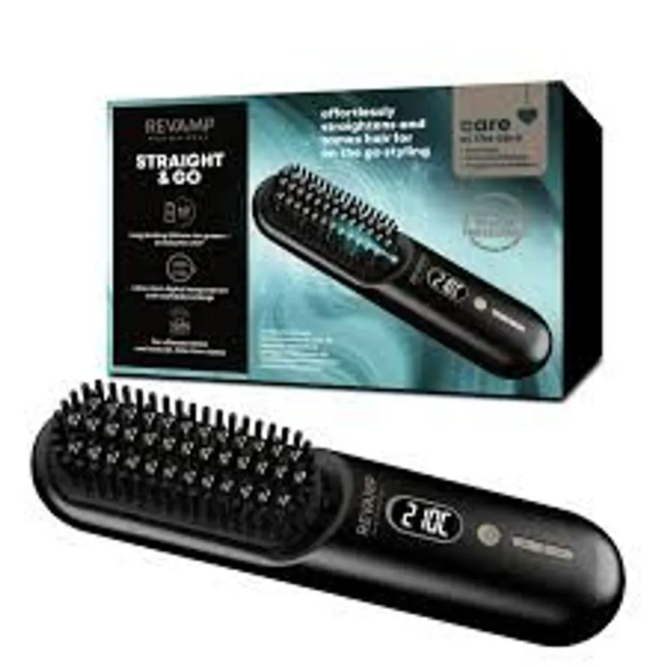 BOXED REVAMP STRAIGHT & GO IONIC CORDLESS HOT BRUSH