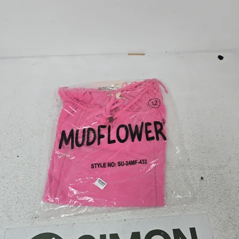 MUDFLOWER PINK LACE-TRIM TOP, WOMEN'S, UK 12 (EU 40, US 8)