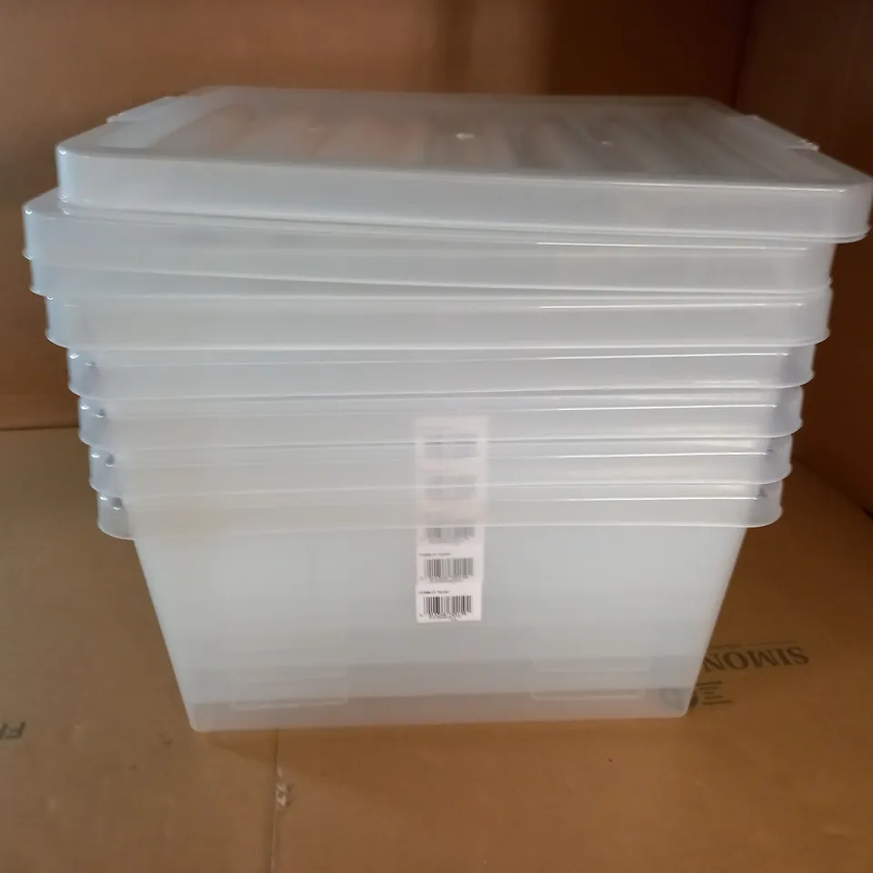 LOT OF 5 27L STORAGE BOXES WITH LIDS