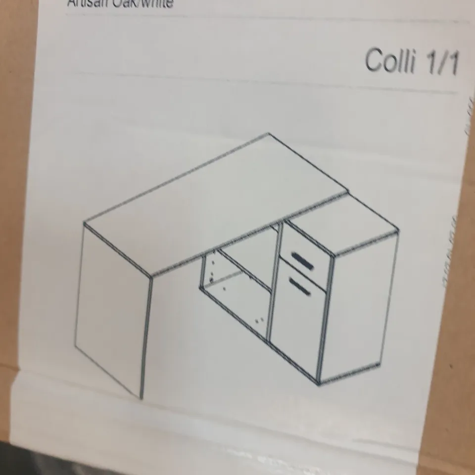 BOXED FMD FURNITURE ARTISAN OAK AND MATTE WHITE CORNER DESK