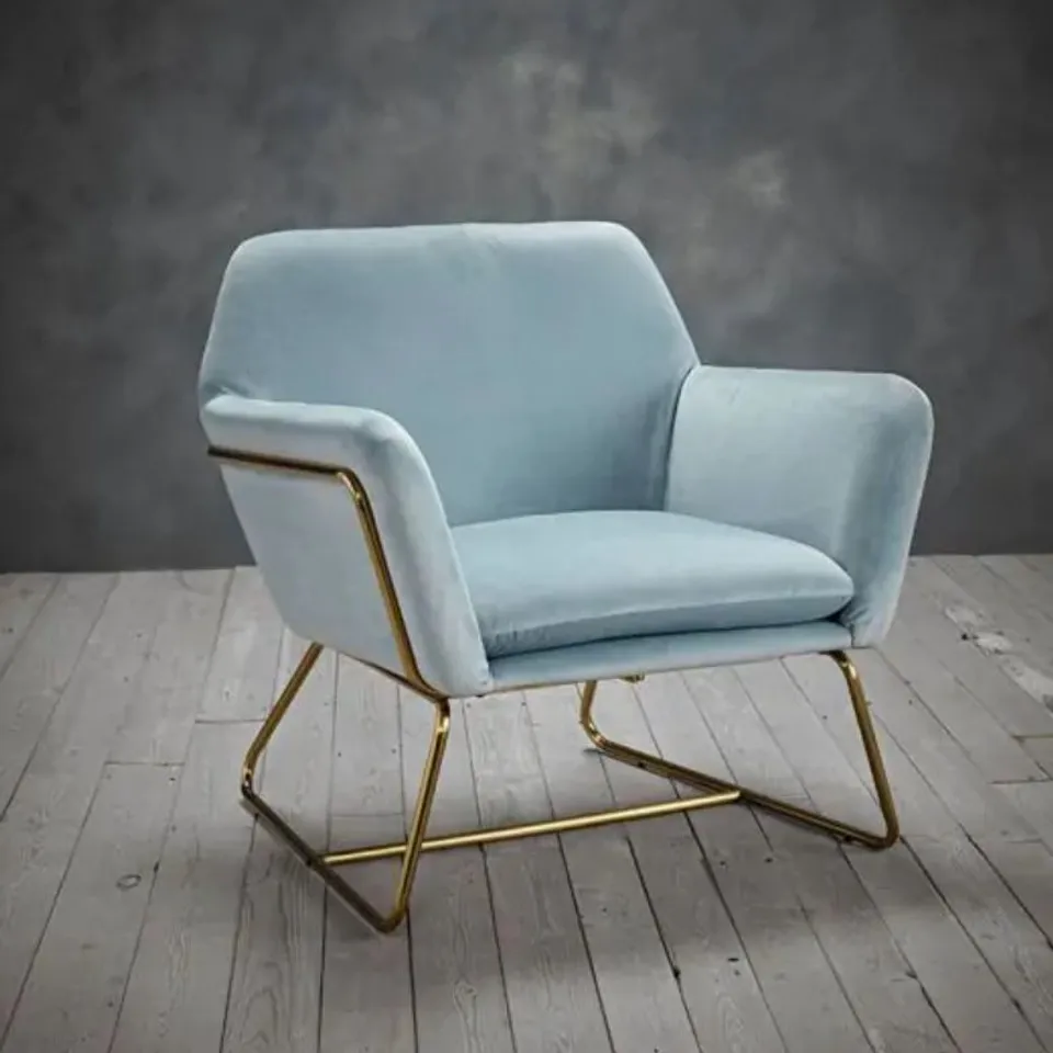 BRAND NEW BOXED CHARLES ARMCHAIR - BLUE VELVET