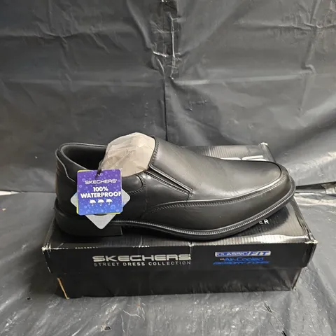 SKECHERS DRESTON-RATLON BLACK SLIP-ON SHOES – UK 11 (EU 46)