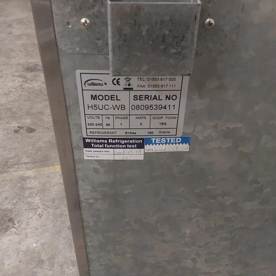 WILLIAMS H5UC-WB COMMERCIAL UNDERCOUNTER REFRIGERATOR 