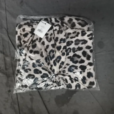 BAGGED RO&ZO LEOPARD PRINT TWIST FRONT BLOUSE SIZE UK 18