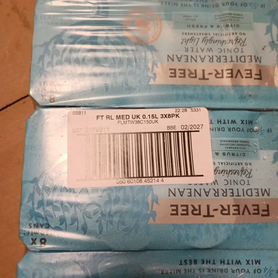 FEVER-TREE MEDITERRANEAN TONIC WATER 150ML – 24 CANS (3 X 8-PACK)