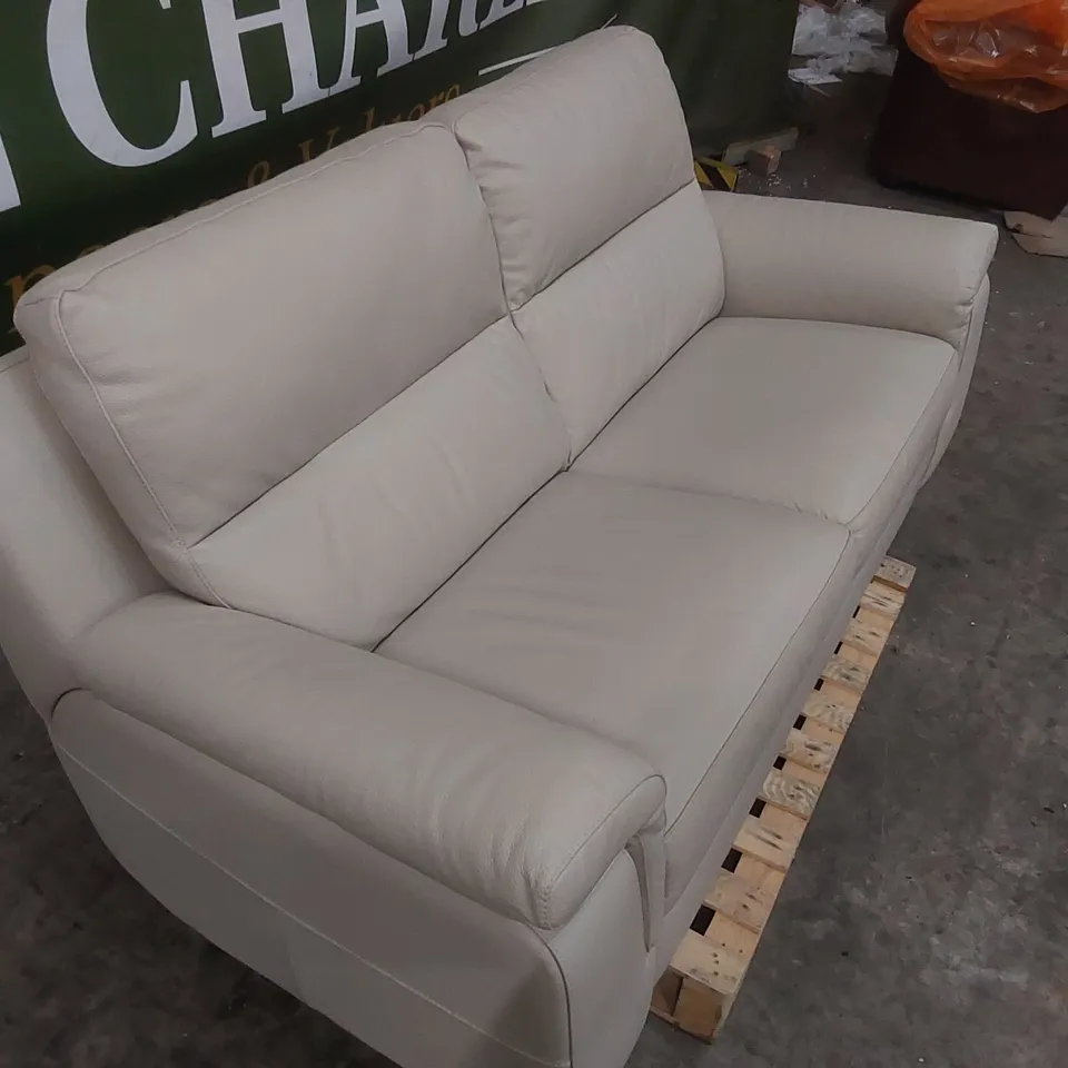 QUALITY DESIGNER ITALIAN LEATHER 3 SEATER SOFA IN DOVE COLOUR