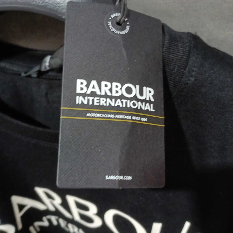 BARBOUR INTERNATIONAL T-SHIRT – BLACK, UK 10