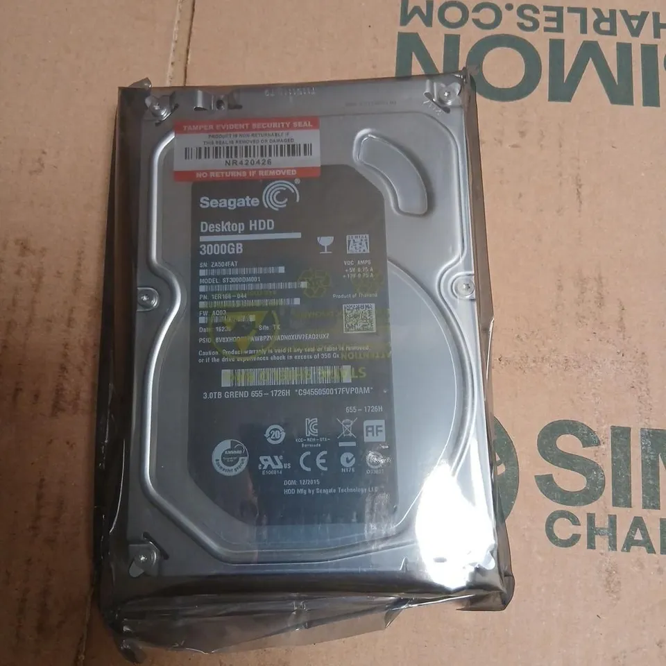 SEAGATE DESKTOP HDD 3TB (ST3000DM001) 3.5IN SATA INTERNAL HARD DRIVE