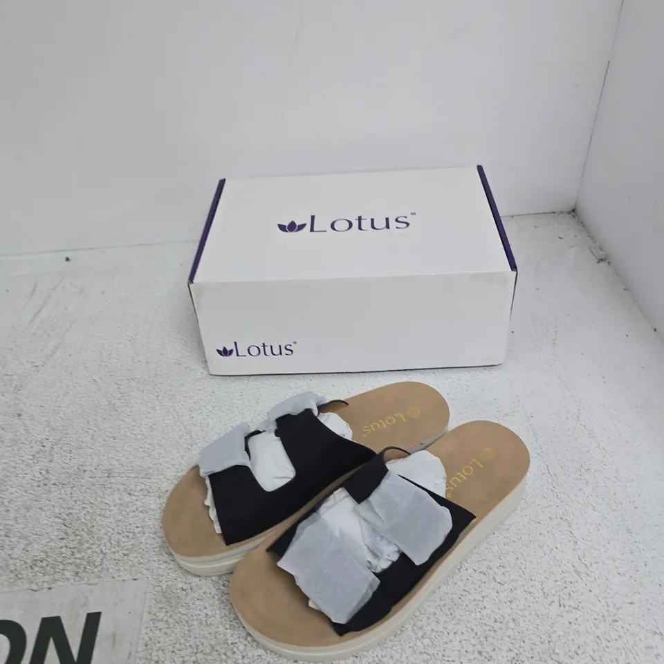 LOTUS WOMEN’S SANDALS – BLACK & BEIGE, EU 38 (UK 5–6)