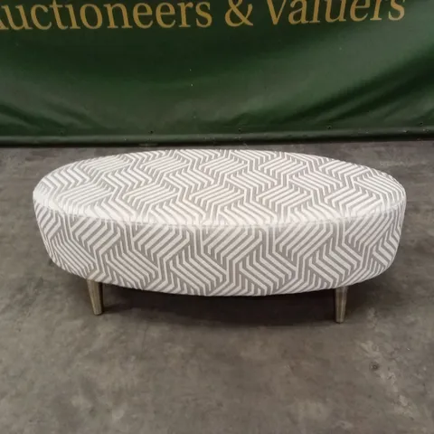 QUALITY DESIGNER FABRIC UPHOLSTERED FOOTSTOOL