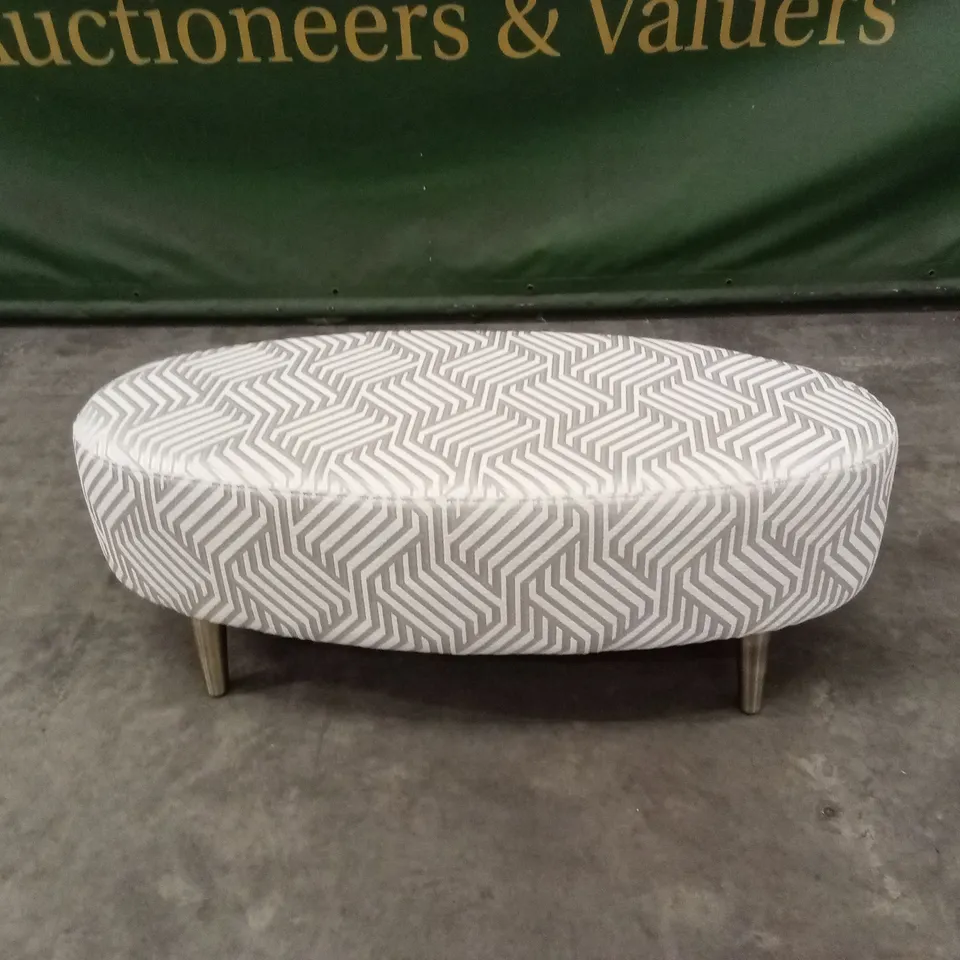 QUALITY DESIGNER FABRIC UPHOLSTERED FOOTSTOOL