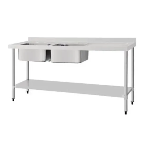 BOXED VOGUE DY827 DOUBLE BOWL SINK WITH RIGHT HAND DRAINER. (1 BOX)