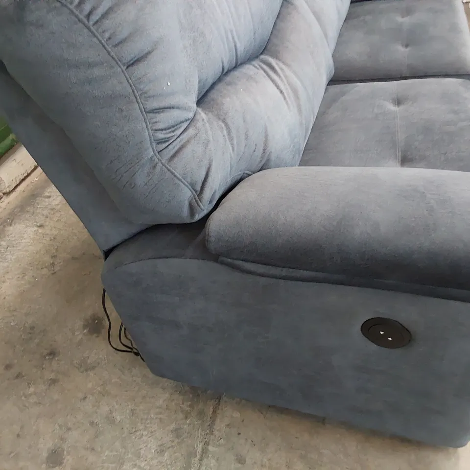QUALITY BRITISH DESIGNER G PLAN STRATFORD POWER RECLINING THREE SEATER SOFA PRAMA MIDNIGHT FABRIC