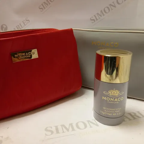 MONACO PARFUMS SET INCLUDING 2 COSMETIC BAGS, DEODORANT STICK 75G