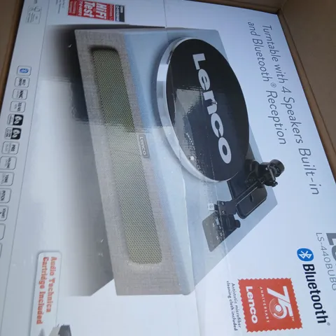 BOXED LENCO LS-440BUBG BLUETOOTH TURNTABLE WITH BUILT IN SPEAKERS